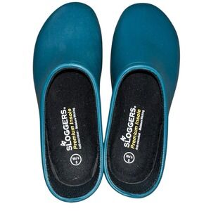 Sloggers Womens 8 Teal Garden Clogs Waterproof Slip On Comfort Shoes